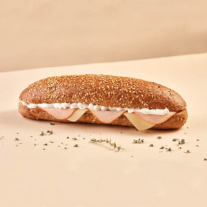 Whole-grain baguette with smoked turkey, edam cheese & mayonnaise sauce